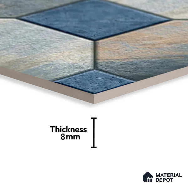 Stone Look Parking Tile TL 08387 1 ft x 1 ft Vitrified Matte Finish - 8 mm | Please Expect a Slight Variation of Pattern