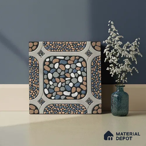 Patterned Look Parking Tile TL 08388 1 ft x 1 ft Vitrified Matte Finish - 8 mm | Please Expect a Slight Variation of Pattern