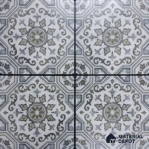 Moroccan Floor & Wall Tile TL 08390 | 88086| 8 x 8 inch Matte Finish Vitrified Tile - 9 mm | Suitable For Kitchen, Bathroom, Balcony | Please Expect a Slight Variation of Pattern