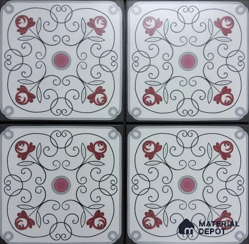 Patterned Floor & Wall Tile TL 08397 | 88083| 8 x 8 inch Matte Finish Vitrified Tile - 9 mm | Suitable for Living Room, Bedroom & Bathroom | Please Expect a Slight Variation of Pattern