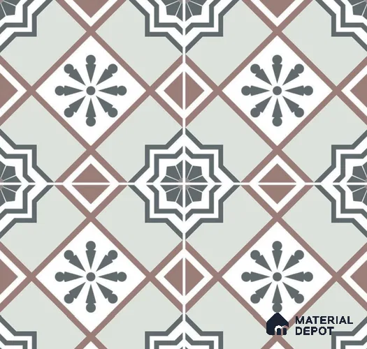 Moroccan Floor & Wall Tile TL 08399 | 88046| 8 x 8 inch Matte Finish Vitrified Tile - 9 mm | Suitable For Kitchen, Bathroom, Balcony | Please Expect a Slight Variation of Pattern