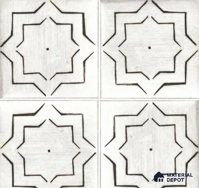 Moroccan Floor & Wall Tile TL 08401 | 88018| 8 x 8 inch Matte Finish Vitrified Tile - 9 mm | Suitable for Living Room, Bedroom & Bathroom | Please Expect a Slight Variation of Pattern