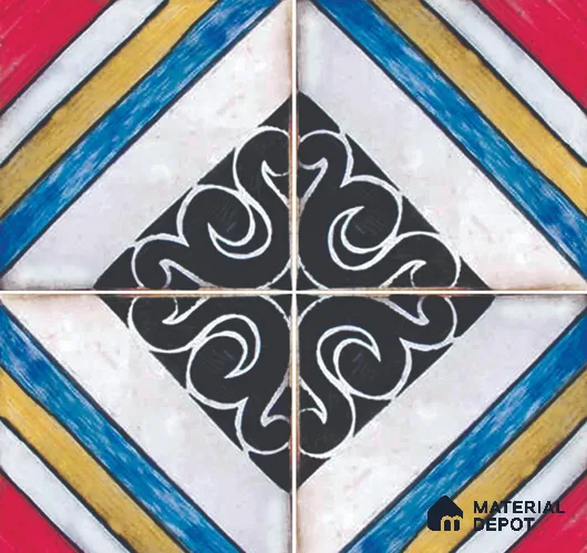 Patterned Floor & Wall Tile TL 08405 | 88016| 8 x 8 inch Matte Finish Vitrified Tile - 9 mm | Suitable for Living Room, Bedroom & Bathroom | Please Expect a Slight Variation of Pattern