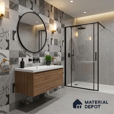 Cement Wall & Floor Tile TL 08406 B Terrcon Gray Base 4 ft x 2 ft Grey Vitrified Matte Finish Plain Tile - 9 mm | Ideal for Living Room, Bathroom, Kitchen