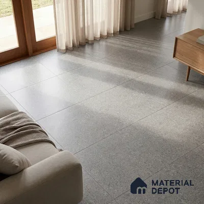 Cement Wall & Floor Tile TL 08406 B Terrcon Gray Base 4 ft x 2 ft Grey Vitrified Matte Finish Plain Tile - 9 mm | Ideal for Living Room, Bathroom, Kitchen