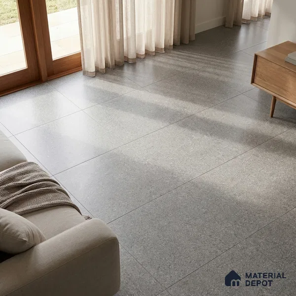Cement Wall & Floor Tile TL 08406 B Terrcon Gray Base 4 ft x 2 ft Grey Vitrified Matte Finish Plain Tile - 9 mm | Ideal for Living Room, Bathroom, Kitchen
