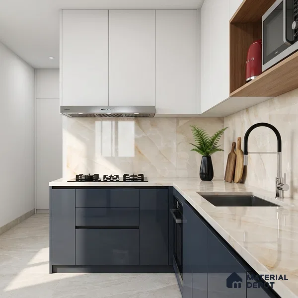 Marble Floor & Wall Tile TL 08407 Visioner Shell 4 ft x 2 ft Glossy Finish Vitrified Tile - 9 mm | Suitable for Living Room, Bedroom & Bathroom