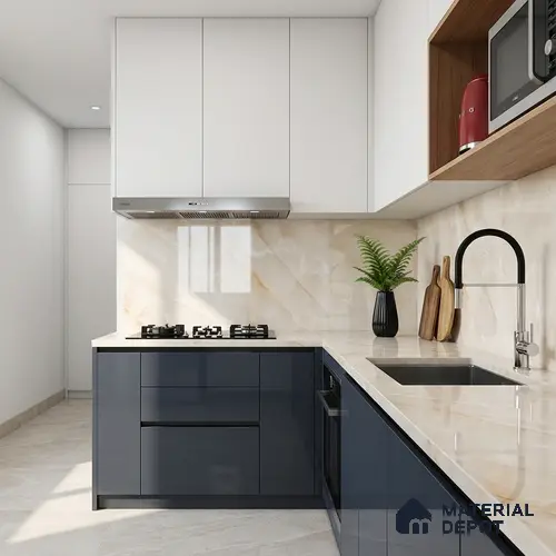 Marble Floor & Wall Tile TL 08407 Visioner Shell 4 ft x 2 ft Glossy Finish Vitrified Tile - 9 mm | Suitable for Living Room, Bedroom & Bathroom