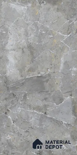 Marble Look Floor & Wall Tile TL 08409 Estaro Gris 4 ft x 2 ft Glossy Finish Vitrified Tile - 9 mm | Suitable for Living Room, Bedroom & Bathroom