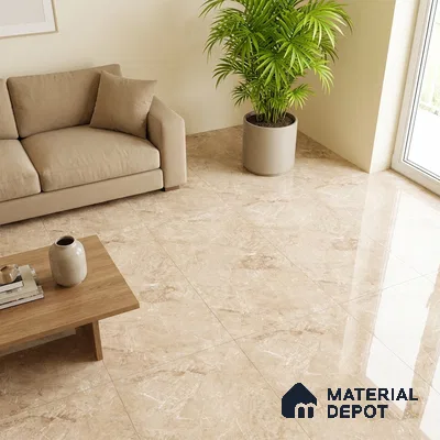 Marble Floor & Wall Tile TL 08412 Rayina Camel 4 ft x 2 ft Glossy Finish Vitrified Tile - 9 mm | Suitable for Living Room, Bedroom & Bathroom