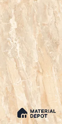 Marble Onyx Wall & Floor Tile TL 08415 Wheat Beige 4 ft x 2 ft Glossy Finish Vitrified Tile - 9 mm | Suitable For Living Room, Bedroom, Dining