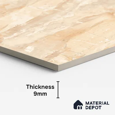 Marble Onyx Wall & Floor Tile TL 08415 Wheat Beige 4 ft x 2 ft Glossy Finish Vitrified Tile - 9 mm | Suitable For Living Room, Bedroom, Dining