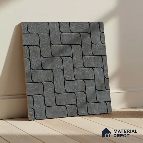 Patterned Look Parking Tile TL 08416 1.6 ft x 1.6 ft Vitrified Matte Finish - 12 mm | Pattern Alignment May Vary | 2-3 mm Spacer is Mandatory