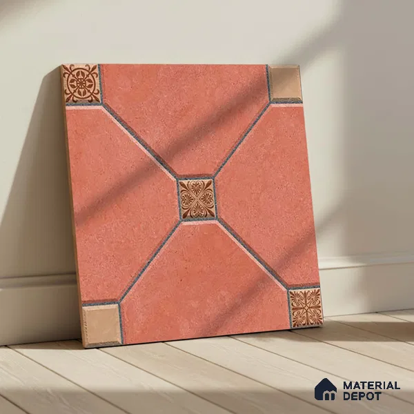 Moroccan Look Parking Tile TL 08419 1.6 ft x 1.6 ft Vitrified Matte Finish - 12 mm | Pattern Alignment May Vary | 2-3 mm Spacer is Mandatory