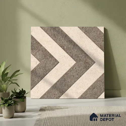 Patterned Look Parking Tile TL 08424 1.6 ft x 1.6 ft Vitrified Matte Finish - 12 mm | Pattern Alignment May Vary | 2-3 mm Spacer is Mandatory