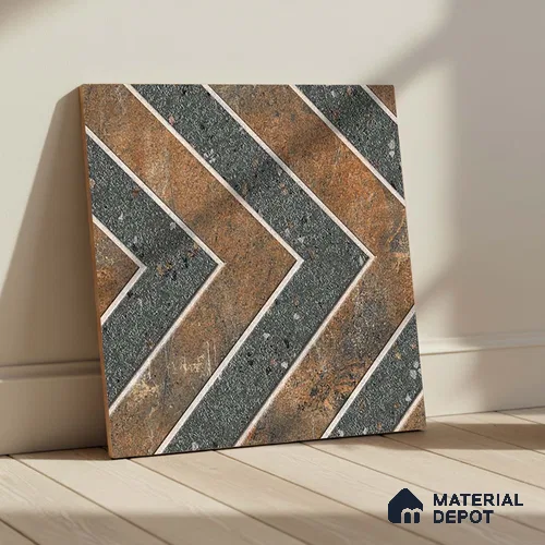Patterned Look Parking Tile TL 08425 1.6 ft x 1.6 ft Vitrified Matte Finish - 12 mm | Pattern Alignment May Vary | 2-3 mm Spacer is Mandatory