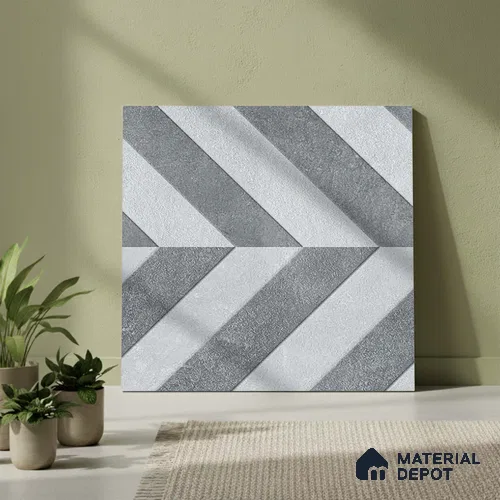 Patterned Look Parking Tile TL 08426 1.6 ft x 1.6 ft Vitrified Matte Finish - 12 mm | Pattern Alignment May Vary | 2-3 mm Spacer is Mandatory