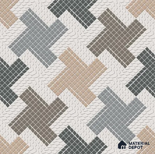 Patterned Look Parking Tile TL 08432 1.6 ft x 1.6 ft Vitrified Matte Finish - 12 mm | Pattern Alignment May Vary | 2-3 mm Spacer is Mandatory