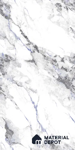 Marble Statuario Wall & Floor Tile TL 08436 Cool White 4 ft x 2 ft Glossy Finish Vitrified Tile - 9 mm | Suitable For Living Room, Bedroom, Dining