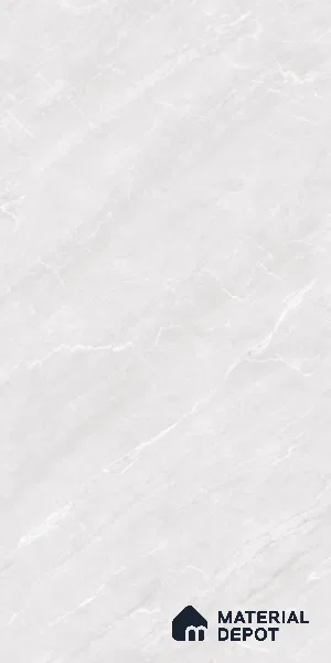 Marble Carrara Wall & Floor Tile TL 08440 Cool White 4 ft x 2 ft Glossy Finish Vitrified Tile - 9 mm | Suitable For Living Room, Bedroom, Dining