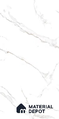 Marble Calacatta Wall & Floor Tile TL 08443 Off-White 4 ft x 2 ft Glossy Finish Vitrified Tile - 9 mm | Suitable For Living Room, Bedroom, Dining