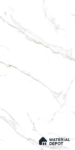 Marble Calacatta Wall & Floor Tile TL 08443 Off-White 4 ft x 2 ft Glossy Finish Vitrified Tile - 9 mm | Suitable For Living Room, Bedroom, Dining