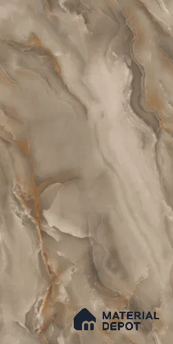 Marble Onyx Wall & Floor Tile TL 08444 Taupe Beige 4 ft x 2 ft Glossy Finish Vitrified Tile - 9 mm | Suitable For Living Room, Bedroom, Dining
