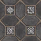 A close-up of a Black Moroccan Floor Tile TL 08451 Retro Opal 16 x 16 inch Vitrified Anti Skid Matte Finish Tile - 12 mm | Suitable for Parking, Outdoor, Balcony & Terrace with a Matte finish available at Material Depot in Bangalore