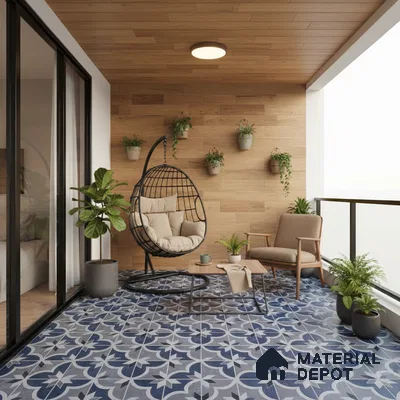 Moroccan Look Wall & Floor Tile TL 08458  2 ft x 2 ft Porcelain Matte Finish - 8 mm | Please Expect a Slight Variation of Pattern
