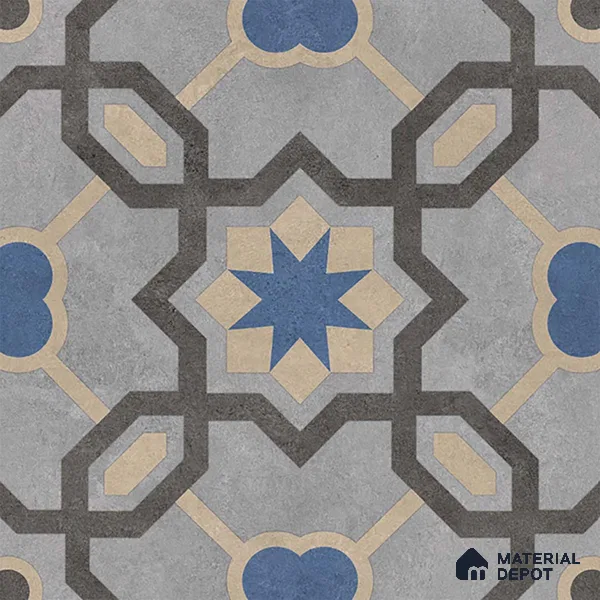 Moroccan Look Wall & Floor Tile TL 08459  2 ft x 2 ft Porcelain Matte Finish - 8 mm | Suitable For Kitchen, Balcony, Dining Area | Please Expect a Slight Variation of Pattern