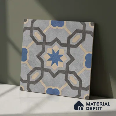 Moroccan Look Wall & Floor Tile TL 08459  2 ft x 2 ft Porcelain Matte Finish - 8 mm | Suitable For Kitchen, Balcony, Dining Area | Please Expect a Slight Variation of Pattern