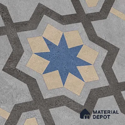 Moroccan Look Wall & Floor Tile TL 08459  2 ft x 2 ft Porcelain Matte Finish - 8 mm | Suitable For Kitchen, Balcony, Dining Area | Please Expect a Slight Variation of Pattern