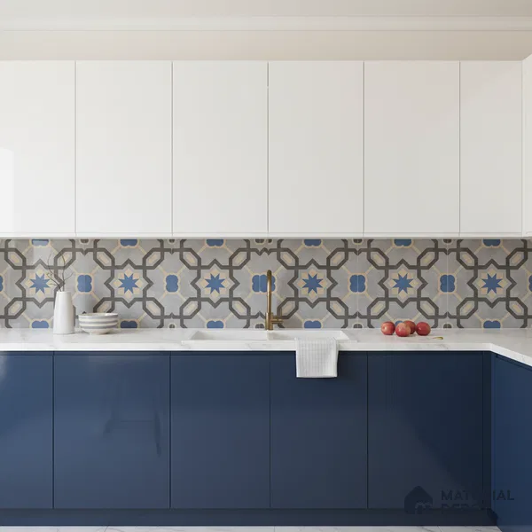 Moroccan Look Wall & Floor Tile TL 08459  2 ft x 2 ft Porcelain Matte Finish - 8 mm | Please Expect a Slight Variation of Pattern (Sample)
