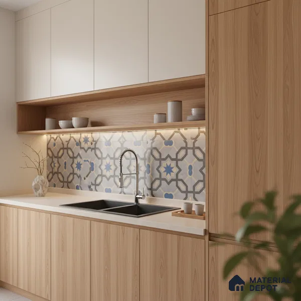 Moroccan Look Wall & Floor Tile TL 08459  2 ft x 2 ft Porcelain Matte Finish - 8 mm | Please Expect a Slight Variation of Pattern (Sample)
