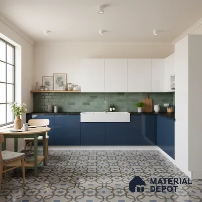 Moroccan Look Wall & Floor Tile TL 08459  2 ft x 2 ft Porcelain Matte Finish - 8 mm | Please Expect a Slight Variation of Pattern (Sample)