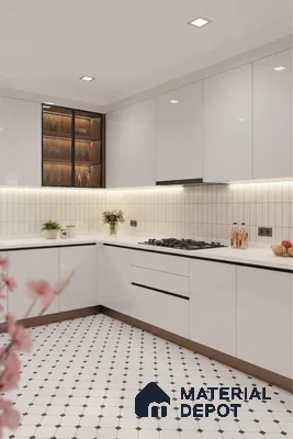 Moroccan Look Wall & Floor Tile TL 08460 Octane Moochrome 2 ft x 2 ft Porcelain Matte Finish - 8 mm | Suitable For Kitchen, Bathroom, Balcony | Please Expect a Slight Variation of Pattern