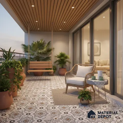 Moroccan Look Wall & Floor Tile TL 08461  2 ft x 2 ft Porcelain Matte Finish - 8 mm | Please Expect a Slight Variation of Pattern