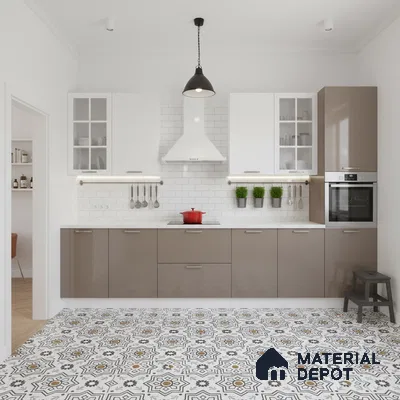 Moroccan Look Wall & Floor Tile TL 08461  2 ft x 2 ft Porcelain Matte Finish - 8 mm | Suitable For Kitchen Backsplash, Balcony, Dining Area | Please Expect a Slight Variation of Pattern