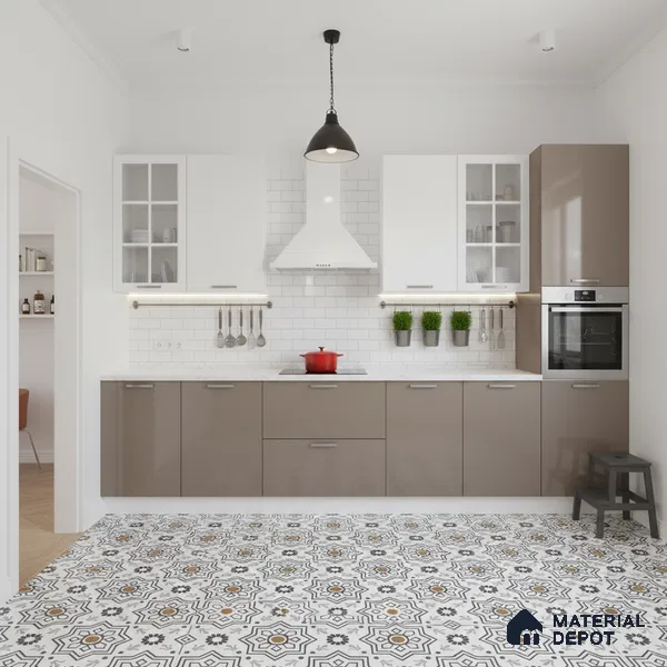 Moroccan Look Wall & Floor Tile TL 08461  2 ft x 2 ft Porcelain Matte Finish - 8 mm | Suitable For Kitchen Backsplash, Balcony, Dining Area | Please Expect a Slight Variation of Pattern