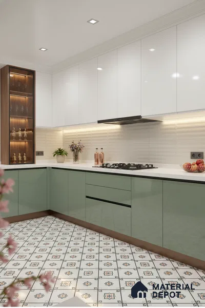 Moroccan Look Wall & Floor Tile TL 08462  2 ft x 2 ft Porcelain Matte Finish - 8 mm | Suitable For Kitchen, Balcony, Dining Area | Please Expect a Slight Variation of Pattern