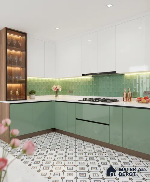 Moroccan Look Wall & Floor Tile TL 08462  2 ft x 2 ft Porcelain Matte Finish - 8 mm | Suitable For Kitchen, Balcony, Dining Area | Please Expect a Slight Variation of Pattern