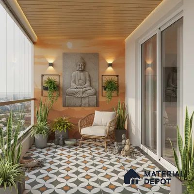 Moroccan Look Wall & Floor Tile TL 08463  2 ft x 2 ft Porcelain Matte Finish - 8 mm | Please Expect a Slight Variation of Pattern (Sample)