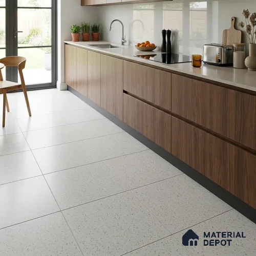 Terrazzo Floor & Wall Tile TL 08487 Morandi Terazzo 2 ft x 2 ft Matte Finish Vitrified Tile - 9 mm | Suitable for Living Room, Kitchen & Bathroom