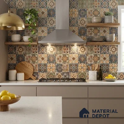 Moroccan Floor & Wall Tile TL 08490 Casa Kenitra Beige 2 ft x 2 ft Matte Finish Vitrified Tile - 9 mm | Suitable For Kitchen, Accent/Feature Wall, Balcony | Please Expect a Slight Variation of Pattern