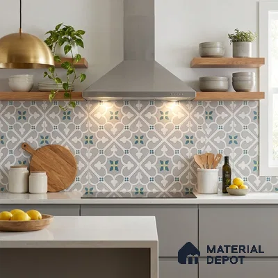 Moroccan Floor & Wall Tile TL 08491 Decor 19 2 ft x 2 ft Carving Matte Finish Vitrified Tile - 9 mm | 1 Random Design | Suitable For Kitchen, Balcony, Dining Area | Please Expect a Slight Variation of Pattern