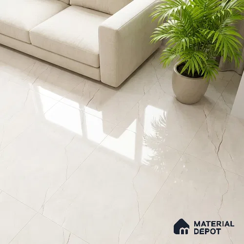 Marble Look TL 08494 Cremson Bianco Endless 4 ft x 2 ft Vitrified Glossy Finish - 8 mm | Random 4