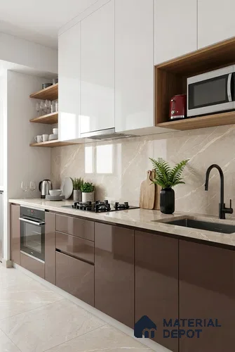Marble Look TL 08496 Jaffiro Beige Endless 4 ft x 2 ft Vitrified Glossy Finish - 8 mm | Random 4