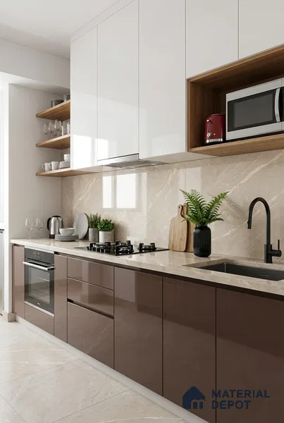 Marble Look TL 08496 Jaffiro Beige Endless 4 ft x 2 ft Vitrified Glossy Finish - 8 mm | Random 4