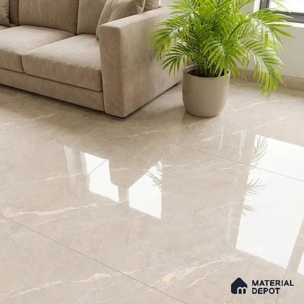 Marble Look TL 08496 Jaffiro Beige Endless 4 ft x 2 ft Vitrified Glossy Finish - 8 mm | Random 4