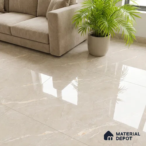 Marble Look TL 08496 Jaffiro Beige Endless 4 ft x 2 ft Vitrified Glossy Finish - 8 mm | Random 4
